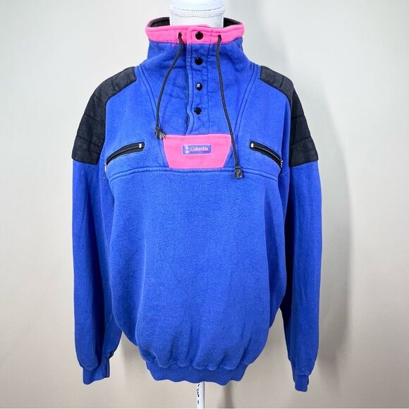 VTG Columbia 1/4 Snap Retro 90’s Sweatshirt Large - Picture 1 of 12